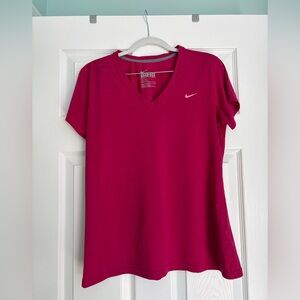 Nike Women's Magenta V-Neck Tee